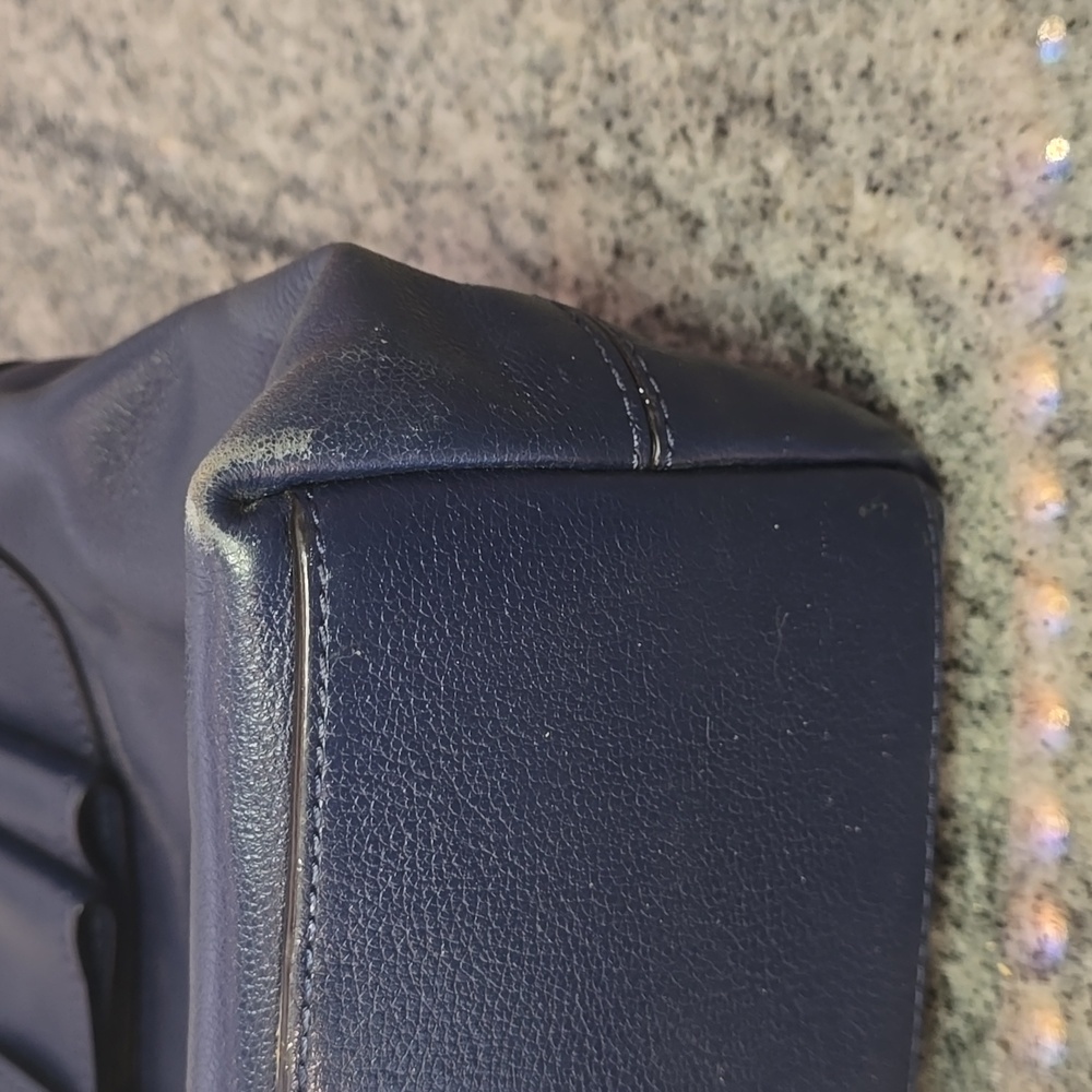 Clearance Kate Spade Navy Blue Leather Bow Tote - Picture 4 of 11